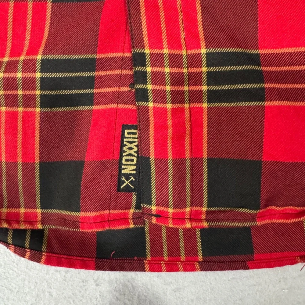 Dixxon Flannel Shirt Mens LT Red Black The Menace D-Tech Plaid Long Sleeve